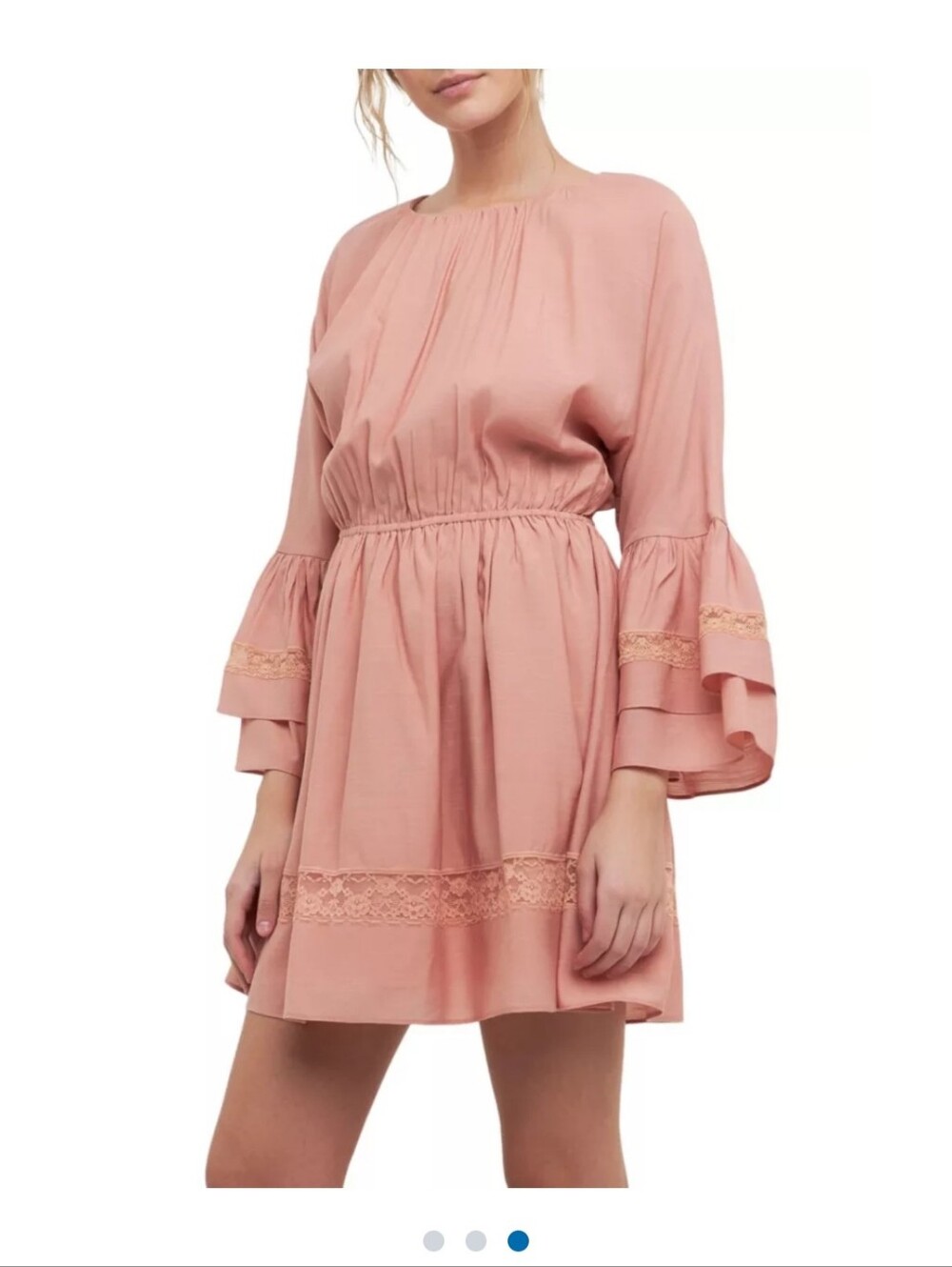 Free the Roses Dusty Rose Lace-Trim Dress